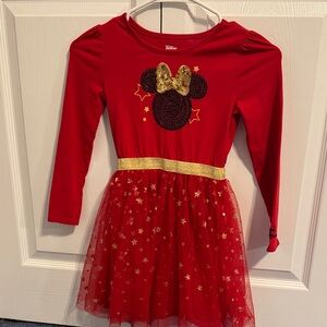 Disney Red Dress with Gold Minnie Mouse Design